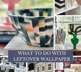 leftover wallpaper scraps turn them into this beautiful decorative bo, what to do with leftover wallpaper a decorative bowl book covers lampshade covered bar cart framed scraps lined bookcase shelves