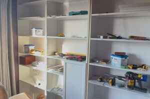 She turns her IKEA Billy bookcase into into gorgeous built-ins that look like they came straight from a high-end showroom