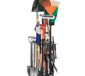 Garden Tool Organizer Holds 50 Long-Handled Tools/Rakes/Brooms/Shovles for Garage Organization and Storage, Shed, Outdoor, Lawn, Heavy-Duty Steel, Black, Easy Assembly (Corner Tool Organizer)