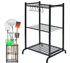 storenization Garden Tool Organizer and Storage, Yard Tool Organizer for Garage Up to 41 Tools, 3-tire Yard Tool Holder Holding Long Handled Tools for Shed Garden Outdoor