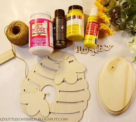 Get your hands on one of these beehive wooden plaques for this cute and creative idea