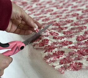 She cuts an old shirt in half to make her front porch look AMAZING this season