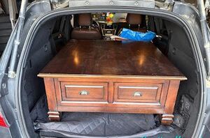 We loved the way she brought this old coffee table from dated to dramatic