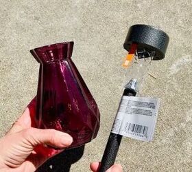 The creative way she used Dollar Tree vases to elevate her solar lights