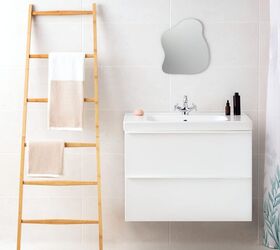 towel storage ideas that make your bathroom feel more like a spa, 9 Navaris Bamboo Towel Ladder