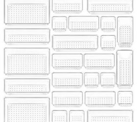 kitchen organizers that free up space before hosting season, 5 Vtopmart Clear Plastic Drawer Organizers Set