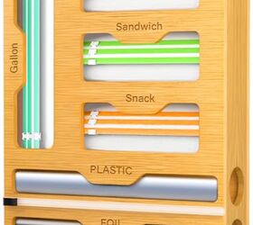 kitchen organizers that free up space before hosting season, 7 KOCWELL Bag Organizer and Plastic Wrap Dispener
