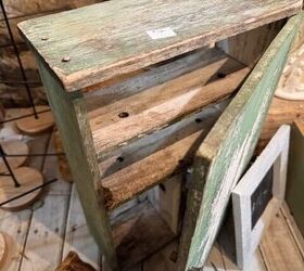 How this shabby green little cabinet goes from ho-hum to nostalgic cute