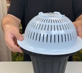 Flip a colander for this easy and pretty key-hiding hack