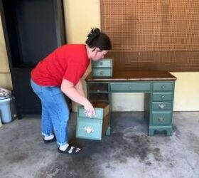how to turn an old desk into an extra large diy craft desk, Removing drawers