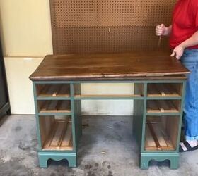 how to turn an old desk into an extra large diy craft desk, Top should now come off easily