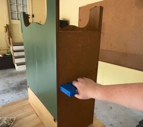 how to turn an old desk into an extra large diy craft desk, Reattaching back panels
