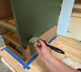 how to turn an old desk into an extra large diy craft desk, Refreshing paint