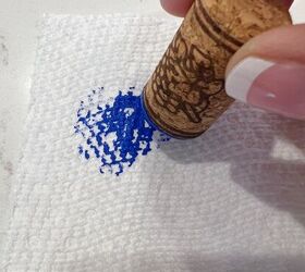 Dip a bunch of used wine corks in paint for this charming patriotic decor idea