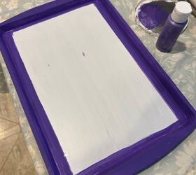 She painted the edges of a cookie sheet purple for the most beautiful reason