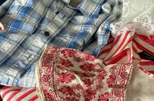 Instead of tossing those old shirts, use them to make your front porch look AMAZING this summer