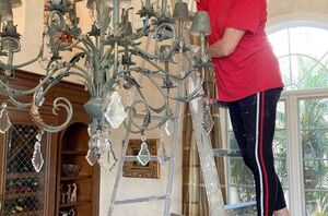 You don't have to hire a professional to give your old chandelier this upgrade