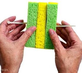 Cut a sponge into pieces and grab a zip-tie for this crazy-fun summer idea