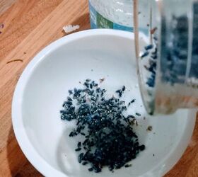 Pour dried lavender into a bowl for an easy idea to make your home smell heavenly