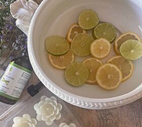 Put slices of lemons and lime into a large bowl for a really cool outdoor summer trick