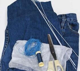 Use old jeans for this one-of-a-kind home accent