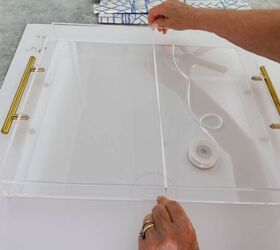 Watch how a bit of wrapping paper made this basic tray more stylish