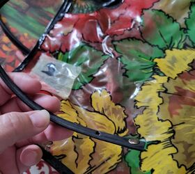 She placed a vinyl bag over a vintage picture frame for an idea for her windows we still can't stop thinking about
