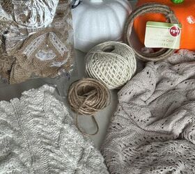 Cut up old sweaters for upscale and cozy fall decor