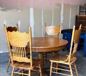 She paints this vintage table set this color to give it the stunning update it was begging for