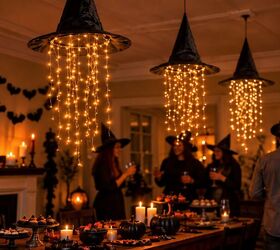 DIY Floating Witch Hat Chandelier