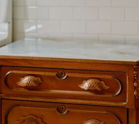 how i modified a vintage dresser into a functional kitchen cabinet , Vintage Dresser into Functional Kitchen Storage
