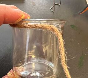 Wrap jute rope around an empty glass jar for easy and fun decor
