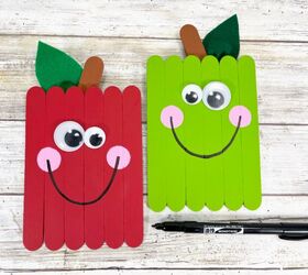 Dollar Store Craft Stick Apple Decor