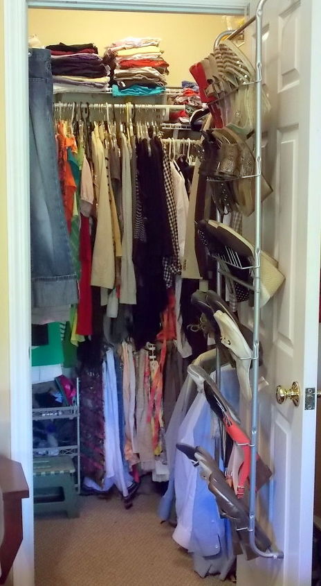 how to organize a small walk in closet, closet, organizing