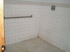 idea for master bathroom renovation, bathroom ideas, tiling, BEFORE this shower was 8 x6 4 of concrete poured right onto the hardwood floor It was so rotted that we almost fell to the basement This shower alone makes up my new shower and toilet area