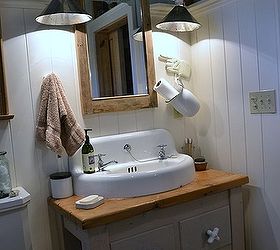 my repurposed bathroom is my favorite project thus far, bathroom ideas, electrical, garages, home decor, reclaimed and repurposed was the design format for this bathroom