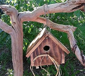 driftwood and a birdhouse what a great match, crafts, gardening