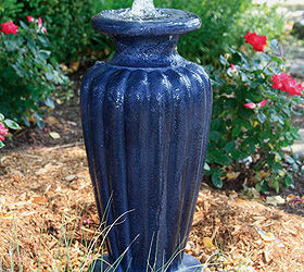 fountains in the garden, outdoor living, ponds water features, A classic blue urn for lends traditional elegance to a flowerbed