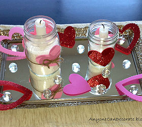 simple valentine s centerpiece under 2, crafts, mason jars, seasonal holiday decor, valentines day ideas