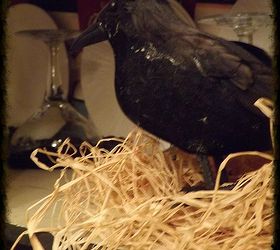 an autumn garland made from brown paper bags, crafts, seasonal holiday decor, My store crow sits perched on a spray of raffia