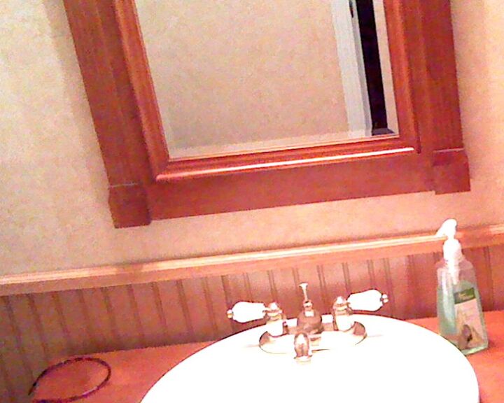 guest bathroom makeover, NEW VANITY MIRROR