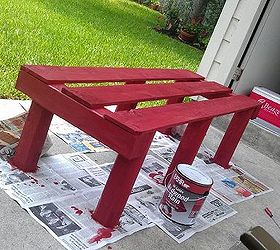 making of a pallet bench, painted furniture, pallet