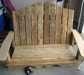 nantucket inspired porch swing made from reclaimed pallets, outdoor living, pallet, porches, Once it s all together simply paint seal and hang