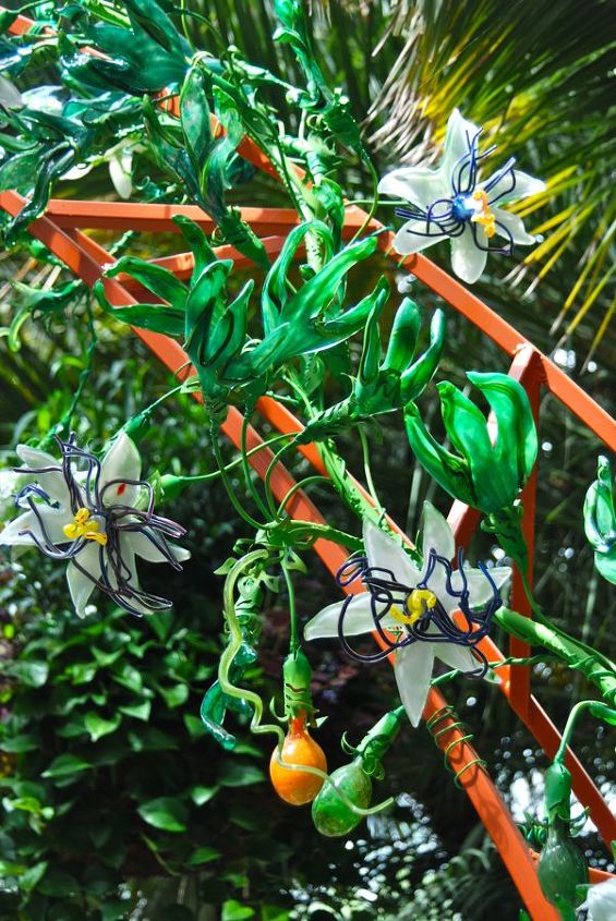 visita exposio de vero do conservatrio de phipps arte em vidro e borboletas, Crystal Passion Flower no Phipps Conservatory