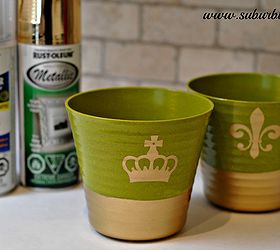 add glamour to your flower pots, crafts, flowers, gardening, Once you ve painted and sealed the pieces bring them indoors to admire