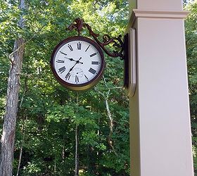 how to hang an outdoor clock on your front porch, Our installed thermometer clock looks great