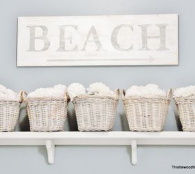 painted wood beach sign, bathroom ideas, home decor, Painted Wood Beach Sign