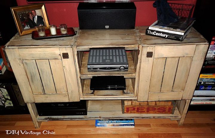diy rustic tv stand, painted furniture, repurposing upcycling, rustic furniture, woodworking projects