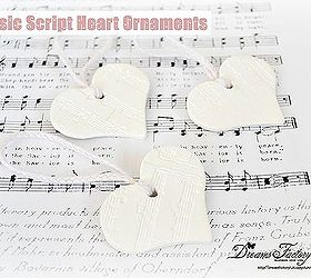 music script heart ornaments, crafts, seasonal holiday decor