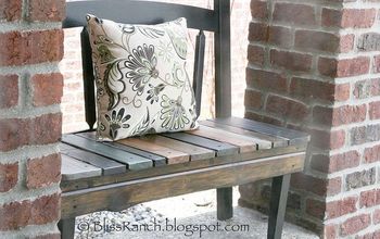 Porch Bench Made From Old Headboard & Scrap Wood